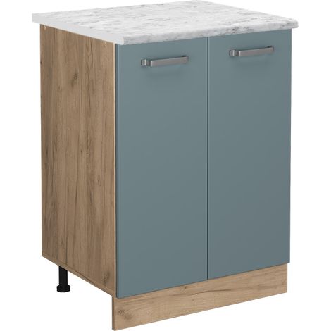 Mobiletto base cucina R-Line, Grigio-blu, 60 cm PL Marmo, Vicco
