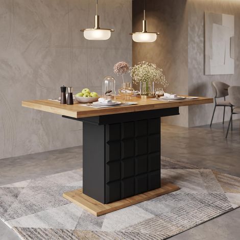 FurnitureR MDF PB Space Saving Dining Table 110 to 140x80cm Storage (1/5)
