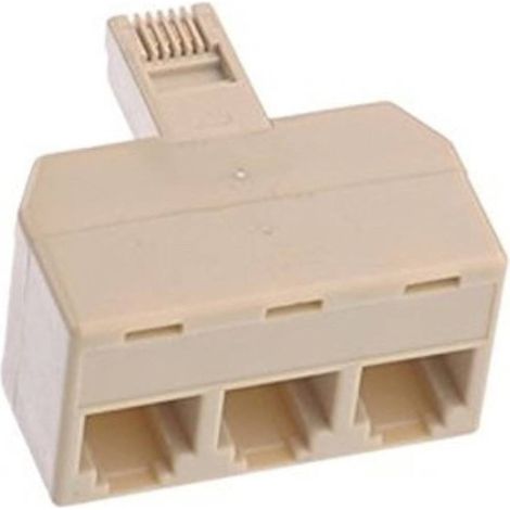 Trade Shop - SPLITTER TELEFON SPLITTER ADAPTER 3 AUSGÄNGE BUCHSE STECKER RJ-11 - (1/2)
