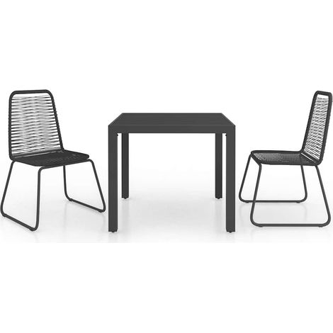 Maison Exclusive - Set da Pranzo da Giardino 3 pz in Rattan PVC Nero (1/5)
