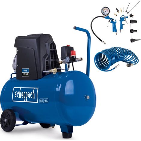 Kompressor HC63 Scheppach - 10bar 1500W 50L Kessel Ansaugleistung 173 L/min ölgeschmiert (1/5)
