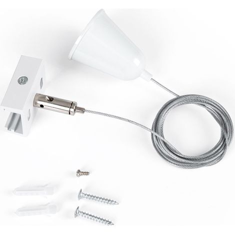 Kit De Suspensión Para Carril Trifásico - GEN2 - Cable 1,5m - 1 - Blanco