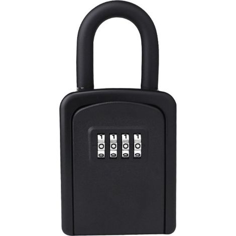 Coffre à clés avec code - Armoire à clés - Coffre-fort à combinaison - Usage intérieur/extérieur - Noir - 14,9 x 7,5 x 3,5 cm - Alliage de zinc - Cadenas - Résistant à l'eau - Serrure amovible (1/5)