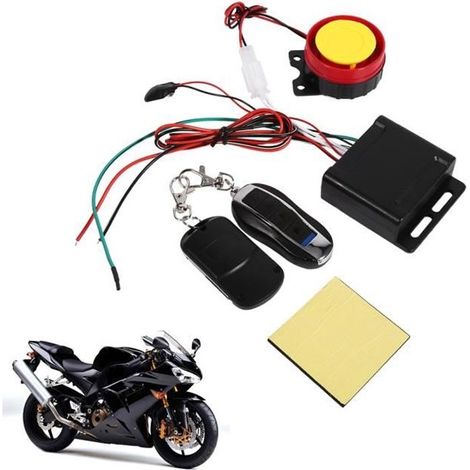 12V Alarme Sirène Sécurité Antivol Klaxon + 2 Télécommande Pr Moto Vélo Scooter ABI (1/4)