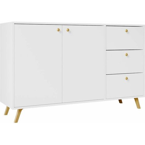 Cómoda Monfera 100, Blanco, Con cajones y puertas, Número de cajones: 0, 86x138x41cm