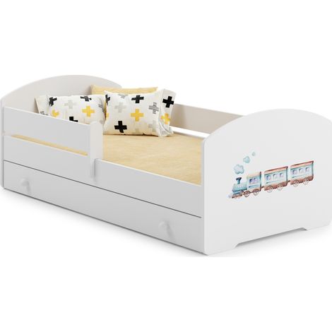 Letto per bambini LUK con cassetto e sponda 160x80 Poc iąg