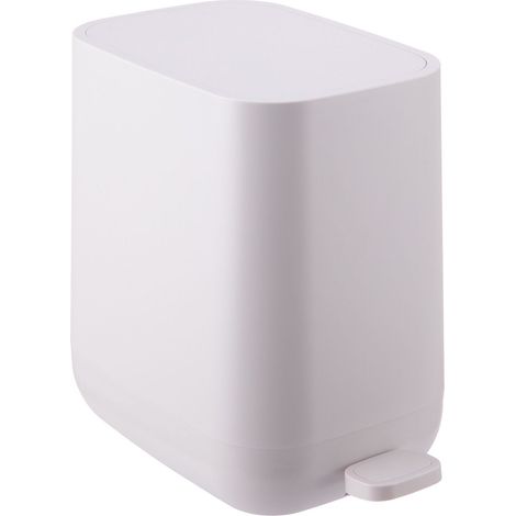Cestino Relaxdays, 7 litri, chiusura soft, secchio interno estraibile, plastica opaca, pattumiera a pedale slim, beige