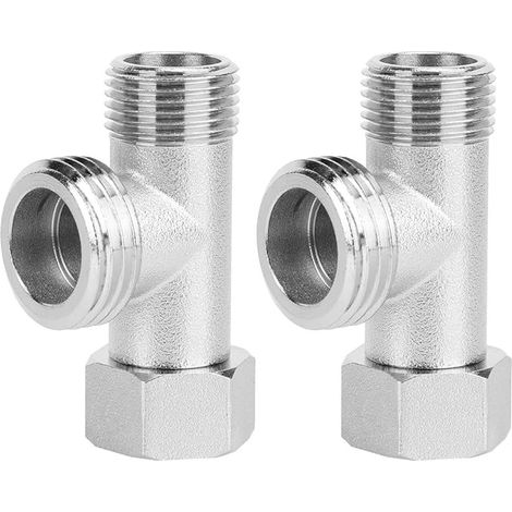 Connecteur T 3 voies, kit connecteur laiton (2 pièces) accessoires de toilette adaptateur connecteur t cuivre