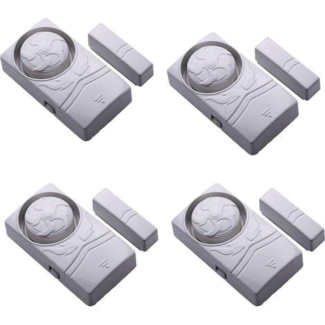 Allarme antifurto wireless per la sicurezza domestica, sensore magnetico, allarme per porte e finestre, super potente 110 decibel, allarme per porta piscina per bambini, confezione da 4 (1/3)