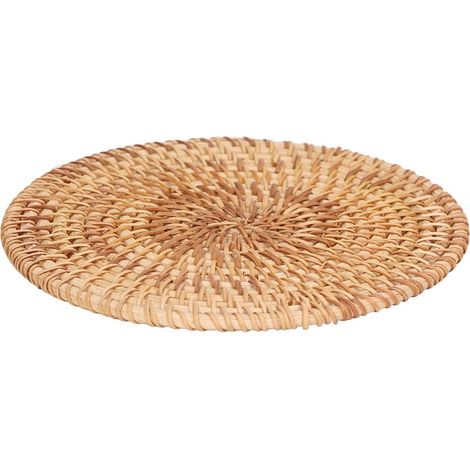 Sous-plat tressé en rotin naturel pour plats chauds et casseroles, diamètre 16cm - Protection table et isolation thermique