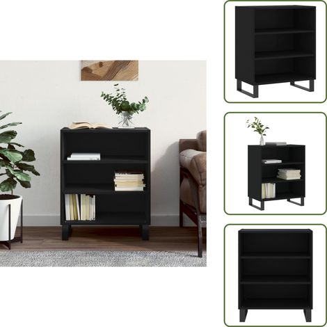 Buffet noir 57x35x70 cm bois d’ingénierie - Buffet Noir - Meuble De Rangement - Armoire - Commode - Mobilier Intérieur (1/5)