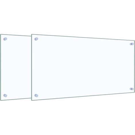 Dosserets de cuisine 2 pcs transparent 80x40 cm verre trempé