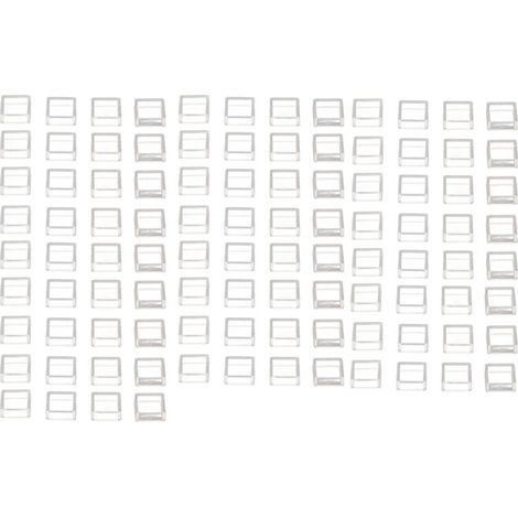 100 Capsules de Protection pour Interrupteurs Tactiles, Capuchons Carrés Transparents en ABS, Kit de 100 Pièces (1/5)