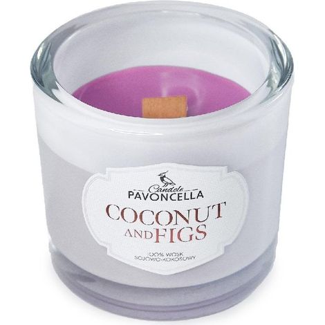 Candela di soia bianca al cocco e fichi, 170 g