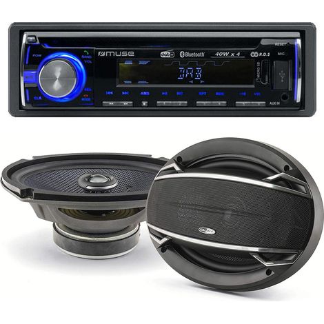 Pack sono voiture Autoradio 1229DAB + 2 haut parleurs ovales 6x9" Caliber 180W