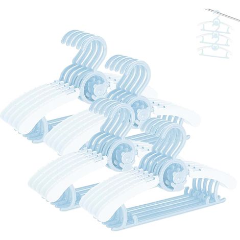 Lot de 20 cintres bébé antidérapants (29–37 cm), extensibles, porte-pantalons, empilables, idéal enfants (1/5)