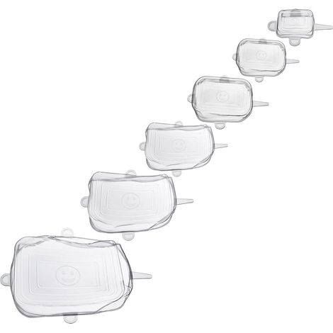 Westmark set 6 Coperchi ermetici quadrati coperchi in silicone espandibili e riutilizzabili
