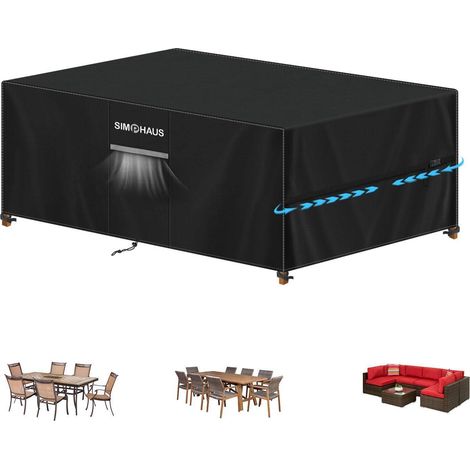 Abdeckhaube für Gartenmöbel 220x120x75cm, wasserdicht, UV-beständig, 420D Oxford (1/5)