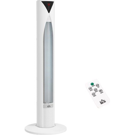 Ventilateur Colonne avec Télécommande Minuterie 12h 3 Vitesses 4 Modes Oscillant Blanc 96 cm - PANGIVO (1/5)