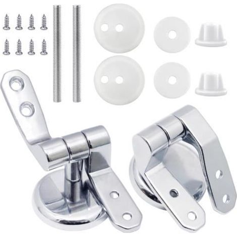 Charniere Abattant WC Kit Fixations Remplacement Lot de 2 Fixation Abattant WC Universelles Fixation Cuvette WC Charnières de Siège (1/4)