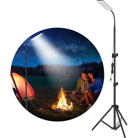 Tragbare Campinglampe, 1680 Lumen, LED-Grillleuchte, Arbeitsleuchte mit Stativ für Camping, 1,8 m langes, verstellbares Teleskopstativ aus Metall, USB-Stromversorgung