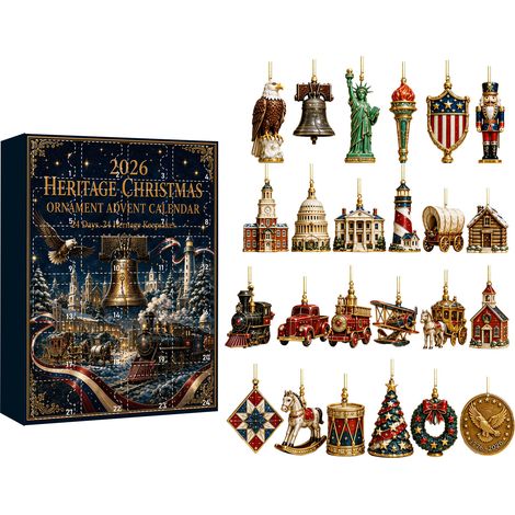 Coffret cadeau calendrier de l'Avent de style rétro, décoration pour sapin de Noël, 250e anniversaire (1/5)