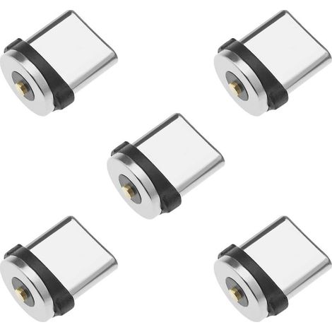5X Connecteur Magnétique Type C Adaptateur Magnétique Type C Rotatif Tête d'embouts de Connecteur Magnétique pour Cordon de Câble Charge Magnétique (1/5)