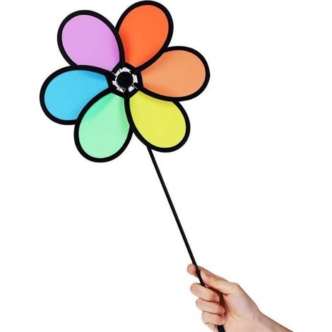 Moulin a vent - girouette - eolienne DIY multicolore fleur moulin à vent classique enfants jouet AR HB006 -KOR