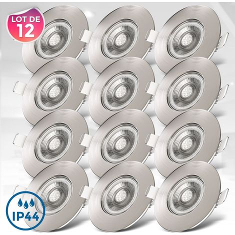 12x Spots LED encastrables ultraplats Salle de bain IP44 Spot de plafond encastré GU10 SET