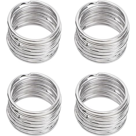 100 mini anneaux porte-clés ronds en acier inoxydable, anneaux ouverts à double boucle, connecteurs pour anneaux brisés, petits anneaux ronds pour bijoux, colliers, bracelets, boucles d'oreilles, arti (1/5)