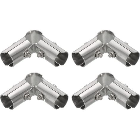 90 Degré Structural Tuyau Connecteur 4pcs Chaîne Lien Clôture Pince Inox Acier Coin Raccord Fin Rails Pince, Ajustement OD 1 pouce(25mm) (1/5)