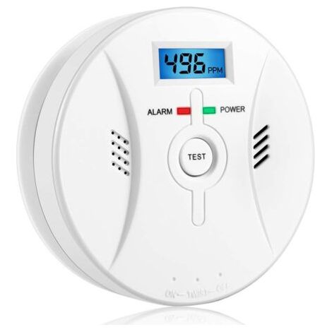 Kohlenmonoxidmelder mit LCD-Display, CO-Detektor, lauter 85-dB-Alarm, Kohlenmonoxidsensor, batteriebetrieben (1/5)
