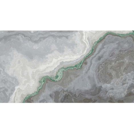 Papier peint panoramique marbre gris & vert Tapisserie panoramique marbre turquoise & grise Papier peint panoramique moderne salle de bain & salon (1/3)