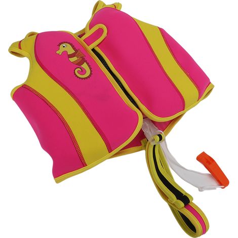 Gilet de sauvetage enfant, fermeture éclair pratique, joli design, confortable et doux, rose, idéal pour la navigation de plaisance, le surf et le rafting, taille L. (1/5)