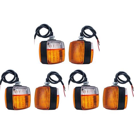 Adatto per 6 carrelli elevatori, piccola luce LED rotante bifacciale, luce rotante quadrata 12V, luce di parcheggio anteriore, luce di retromarcia