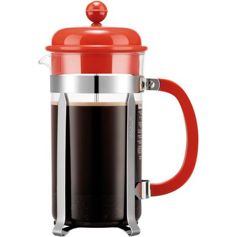 CAFETIÈRE À PISTON 8 TASSES ROUGE & INOX - CAFFETTIERA BODUM 1263161 (1/2)