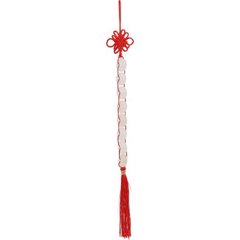 Pendentif Feng Shui en Jade Blanche - Nœud Porte-bonheur pour Voiture ou Cadeau Élégant (1/5)