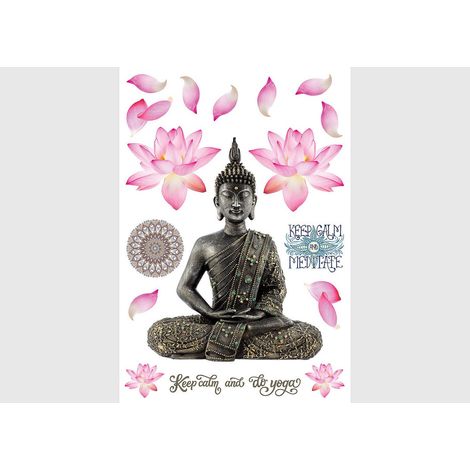 Stickers Buddha 3D - 1 planche 42,5 x 65 cm (1/5)