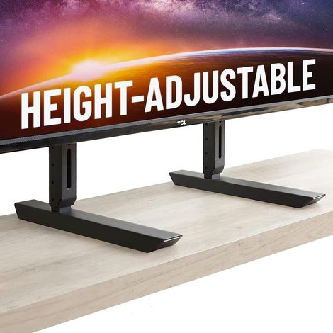 Support TV Pied sur Table avec Hauteur Réglable pour Ecran TV/PC/LED/Plasma Allant Jusqu’à 77 Pouces – Supporte Jusqu’à 45 Kg – Solide & Résistant