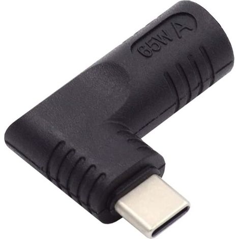 7.9x5.4mm Entrée DC Jack vers Type-C USB-C Prise d'alimentation Adaptateur de Charge coudé à 90 degrés pour téléphone Portable (1/5)