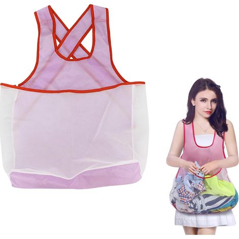 Tablier de séchage à linge avec grande poche imperméable durable confortable large bandoulière polyvalent pour la maison et le jardinage,Violet(3PCS) (1/5)