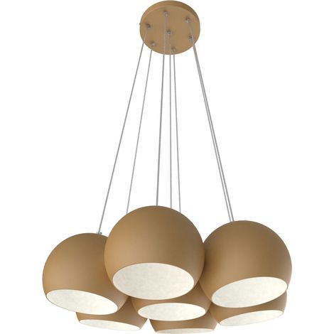 LUMICOM  JOE Sospensione, 7X E27, max 42W, metallo, anodic gold bianco, D.25cm (1/4)