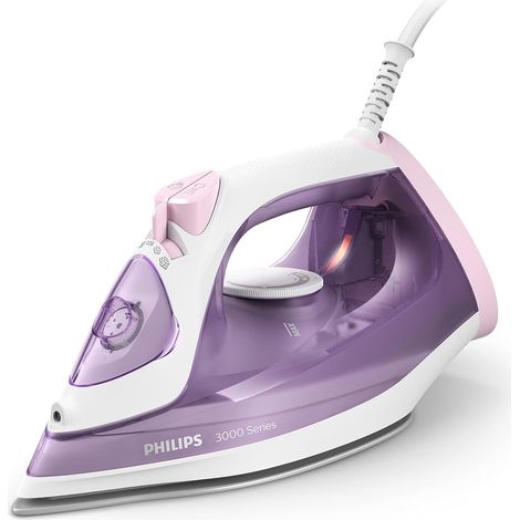 fer à repasser Série 3000 - Puissance Fer à Vapeur 2000W, Effet Pressing 140 g, Débit Vapeur Continue 30 g/min, Semelle en Céramique Anti-Rayures, Réservoir 300ml, Mauve/blanc (DST3010/30) (1/5)