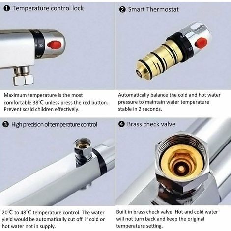 Wandmontierter thermostatischer Mischer für die Dusche (1/5)