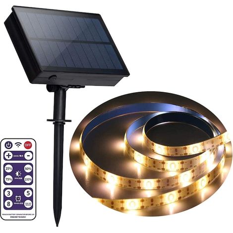 Solar LED strip for outdoor, QttvbTna, 8 modes, waterproof, for garden/home/yard (1/5)
