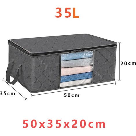 Sacchi per riporre i vestiti, set di 3 scatole pieghevoli per riporre oggetti sotto il letto, organizzazione dell'armadio, per riporre (1/5)