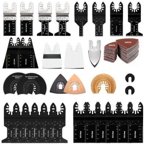 72Pcs Accessoires pour Outils Oscillants,Professional Lame Outil Multifonction Kits coupe bois/métal/plastique,Lame de Scie Oscillante Universelles pour Fein Multimaster,Dremel,Bosch,Makita,Dewalt