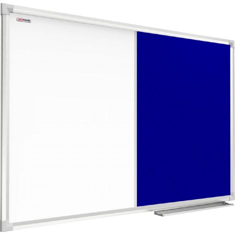 Tableau Combi 2 en 1 Tableau Blanc & Tableau en Feutre Bleu avec Cadre en Aluminium 120x90cm (1/5)