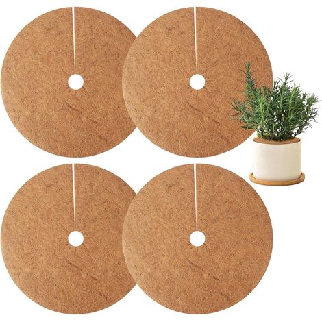 x Pflanzenschutzscheibe, Kokosnuss-Pflanzenschutzmatte, Kokosnussschutz für Topfpflanzen zum Schutz vor Frost im Winter (40 cm)