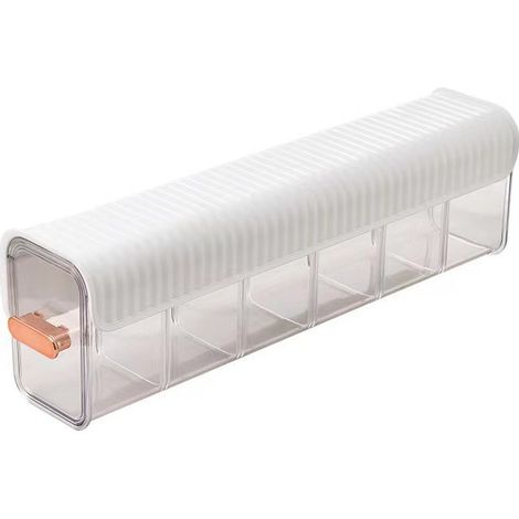 Boîte de rangement pour sous-vêtements avec séparateurs, boîte transparente murale à 6 compartiments autocollante